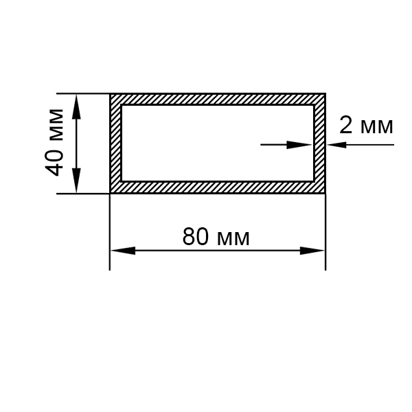 алюминиевая труба прямоугольная 80х40х2 алюминиевая труба прямоугольная 80х40х2