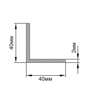 Алюминиевый профиль уголок 40х40х2