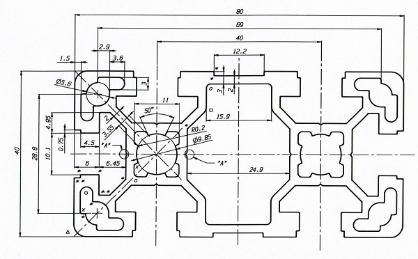 верстатний алюмінієвий профіль 40х80 T-слот верстатний алюмінієвий профіль 40х80 T-слот
