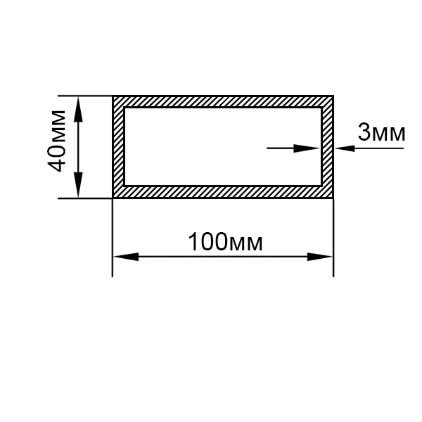 алюминиевая труба прямоугольная 100х40х3 алюминиевая труба прямоугольная 100х40х3