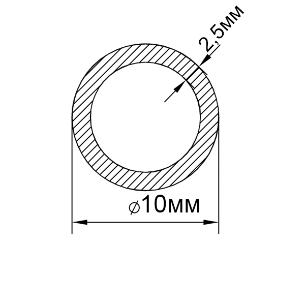 алюминиевая труба круглая 10х2,5 алюминиевая труба круглая 10х2,5
